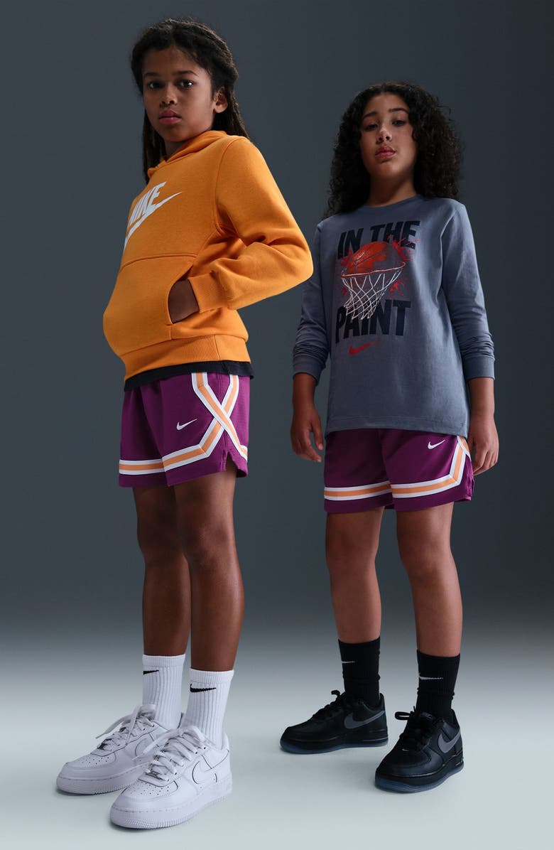 Nike Kids' Dri-Fit Crossover Mesh Shorts, Alternate, color, Bold Berry/ White