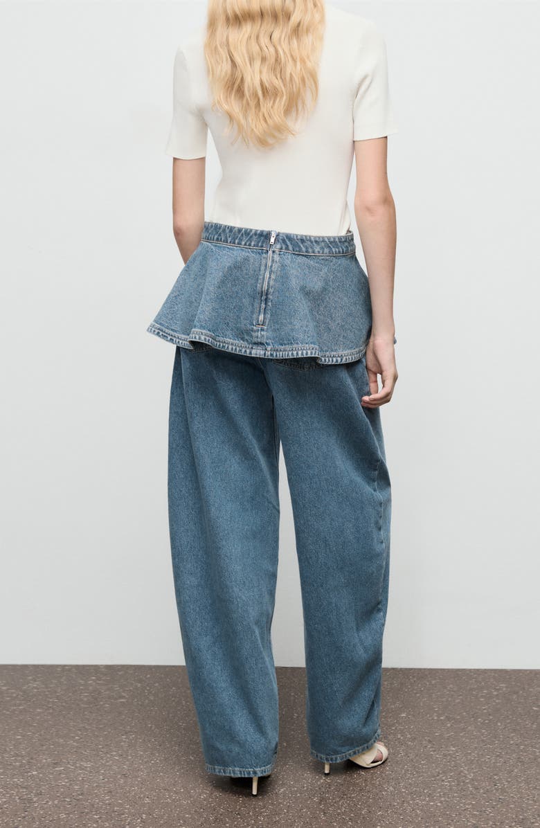 MANGO Pleated Denim Miniskirt, Alternate, color, Medium Blue