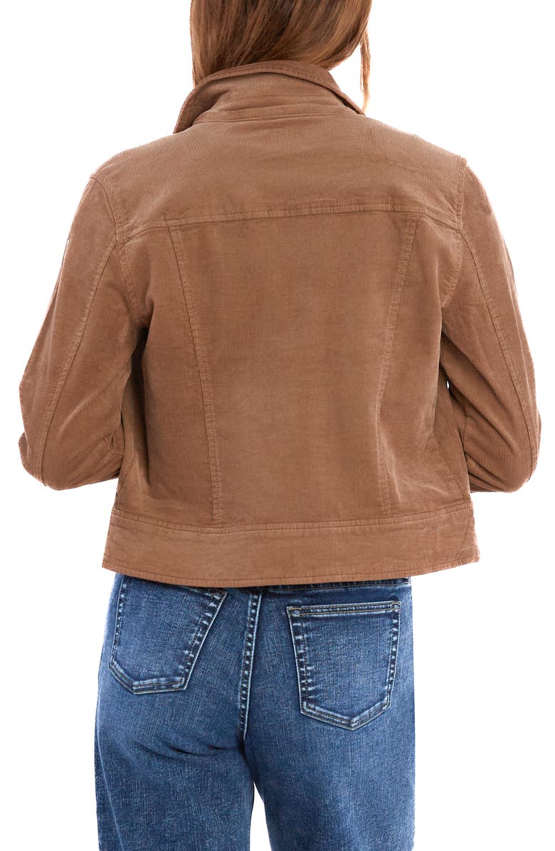Wash Lab Denim Crop Cord Jacket, Alternate, color, Caramel