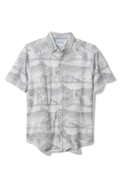 Tommy Bahama Corsica Coast Print Short Sleeve Cotton Blend Seersucker Button-down Shirt