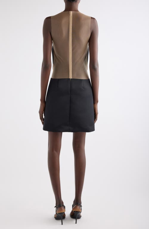 Courrèges Illusion Inset Circle Satin Minidress In Black