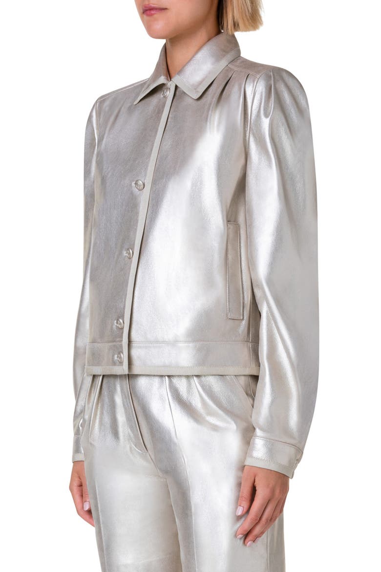 Monica Pearlized Suede Jacket, Alternate, color, GREIGE