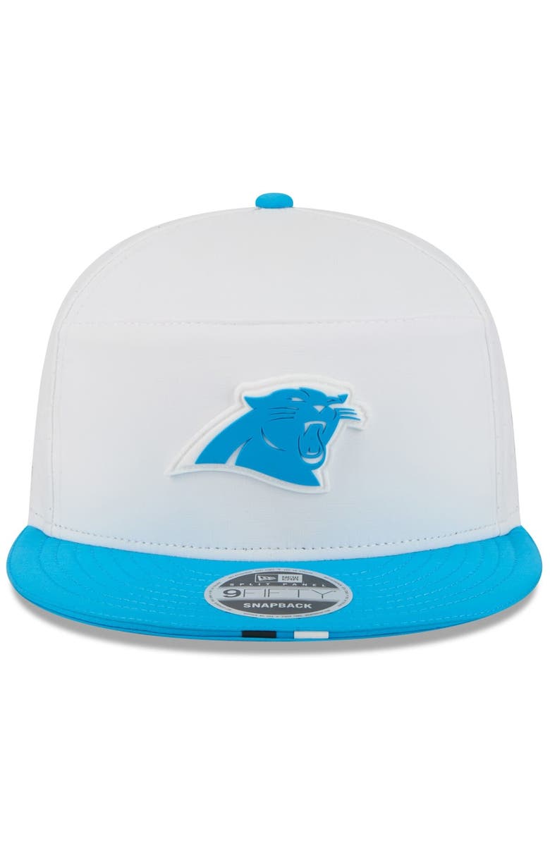 New Era Men's New Era  White/Blue Carolina Panthers 2025 NFL Training Camp Split Panel 9FIFTY Snapback Hat, Alternate, color, 