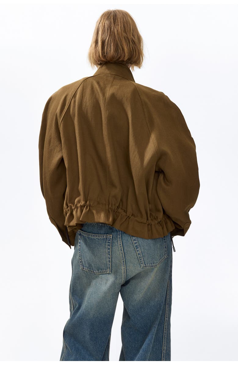 H&M Oversized linen-blend jacket, Alternate, color, Dark Beige