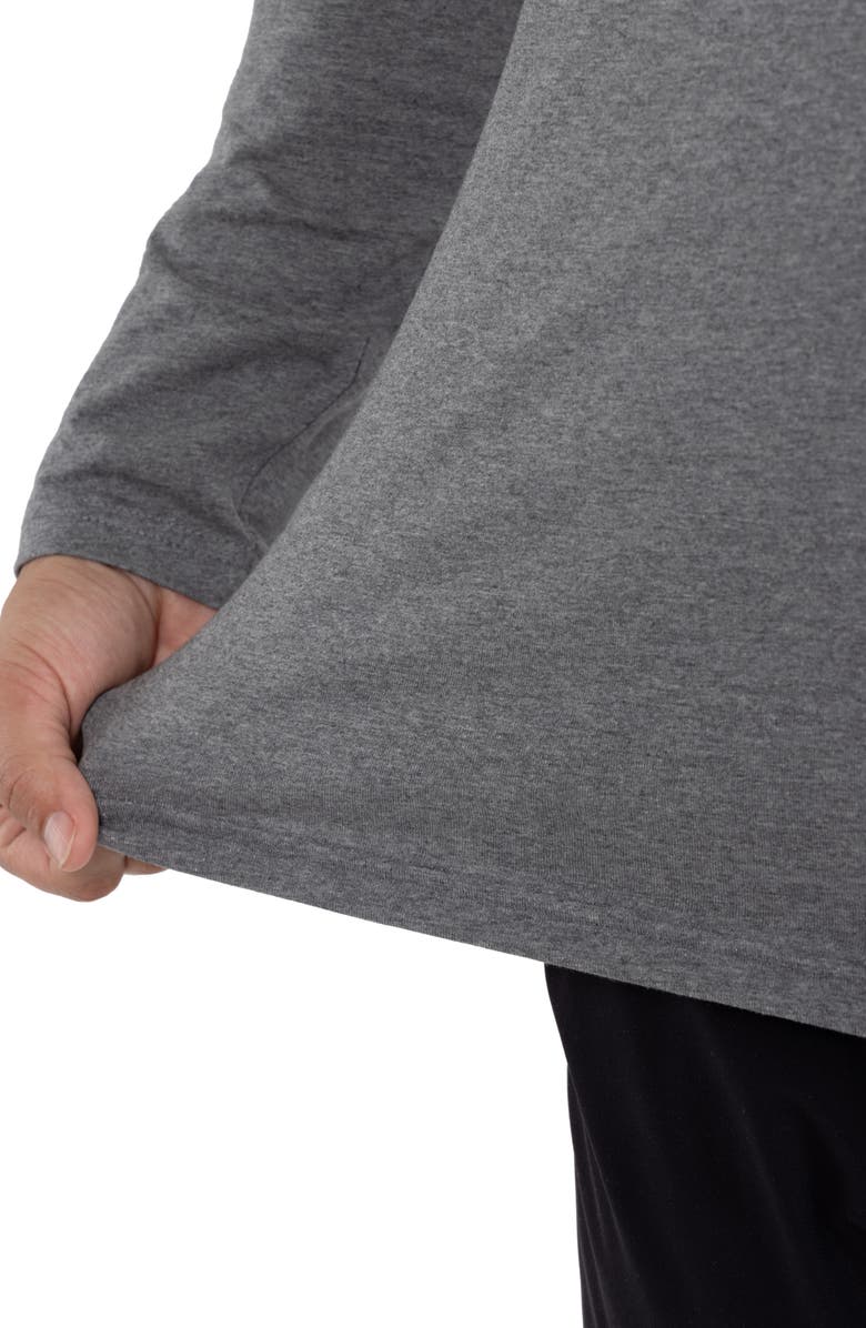 XRAY Long Sleeve Henley, Alternate, color, Charcoal Heather