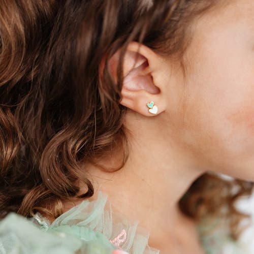 PIP POP PIP POP HEART STACK STUD EARRINGS 