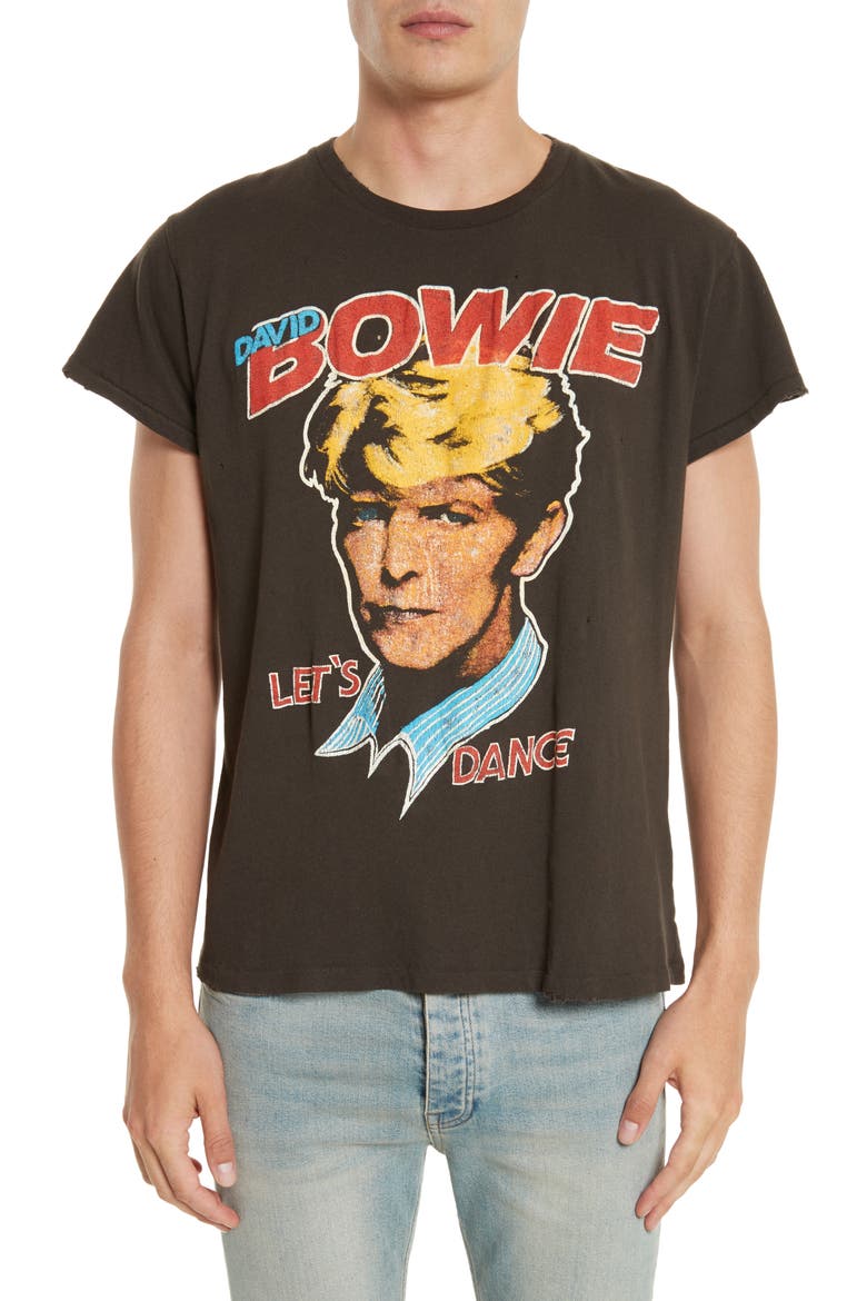 David Bowie Graphic T-Shirt, Main, color, DIRTY BLACK