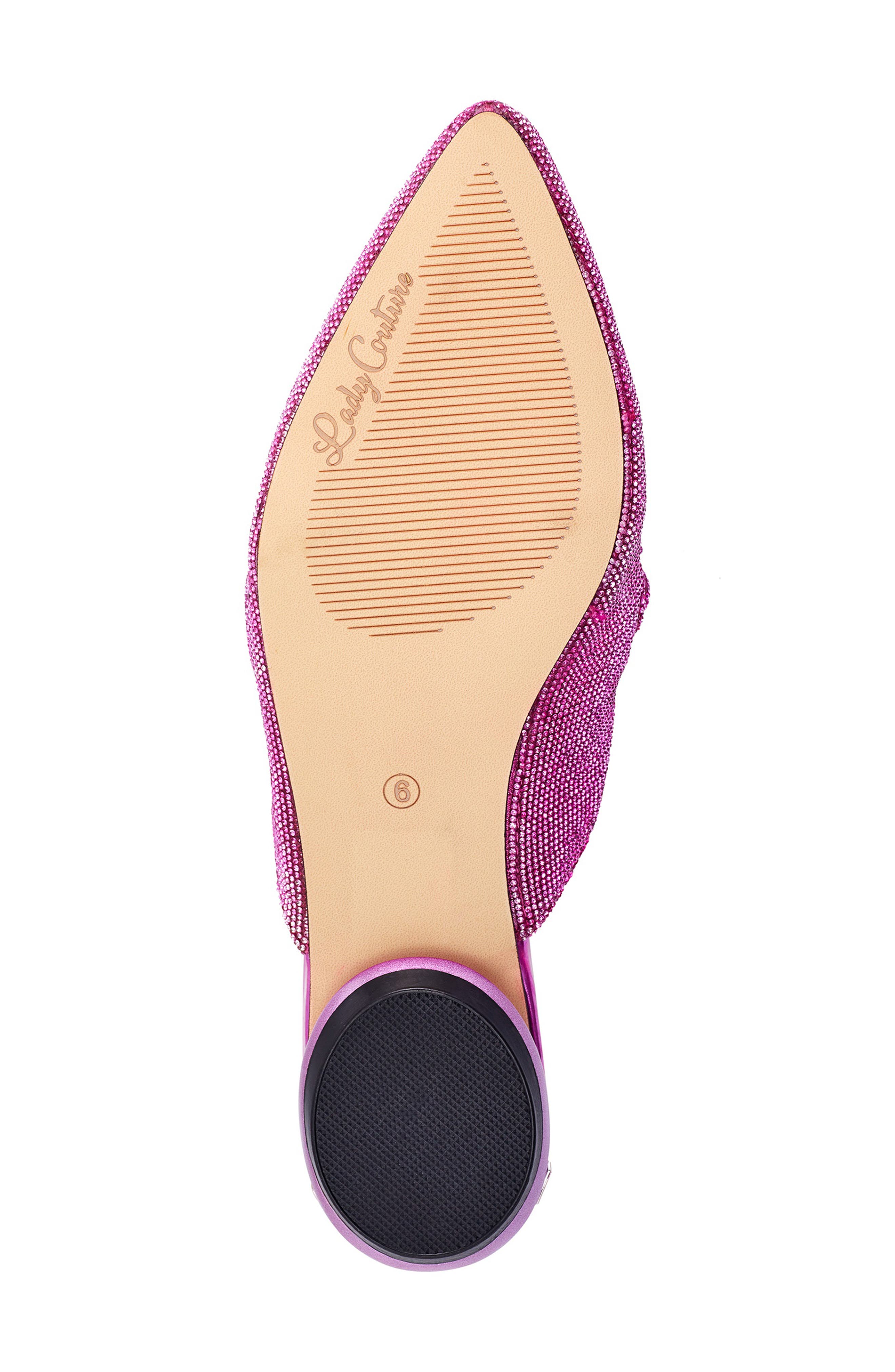 Micro Rhinestone Loafer Mule, Alternate, color, FUCHSIA
