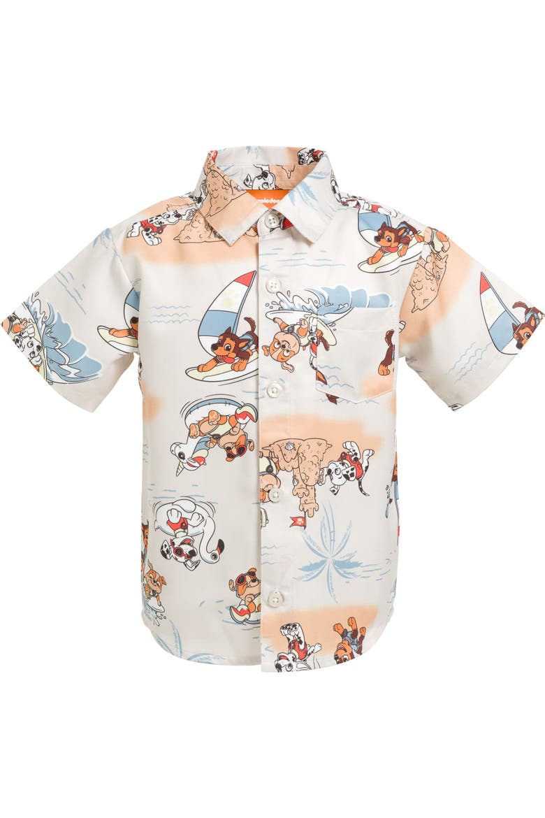 Hawaiian Button-Down Shirt, Alternate, color, Sunset Marshall Zuma