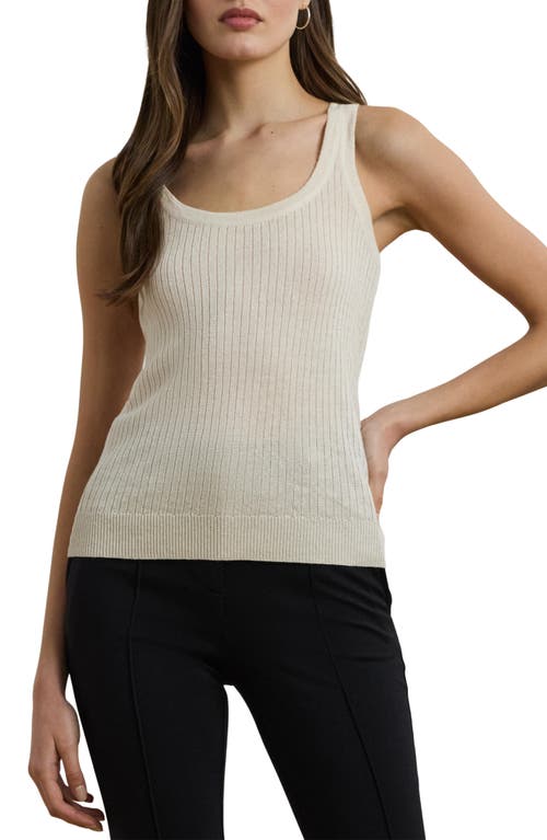 Ralph Lauren Lauren Linen Blend Rib Sweater Tank In White