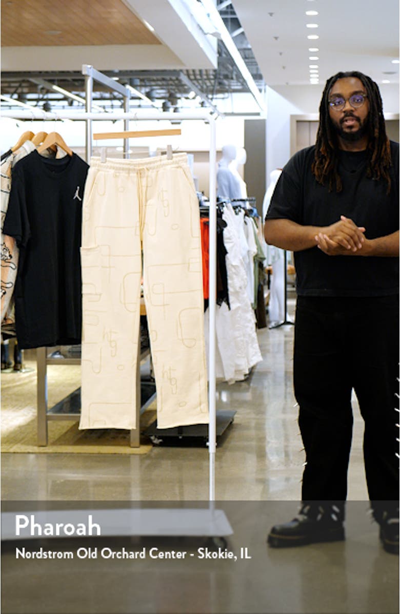 Geo Print Cotton Terry Pants, sales video thumbnail