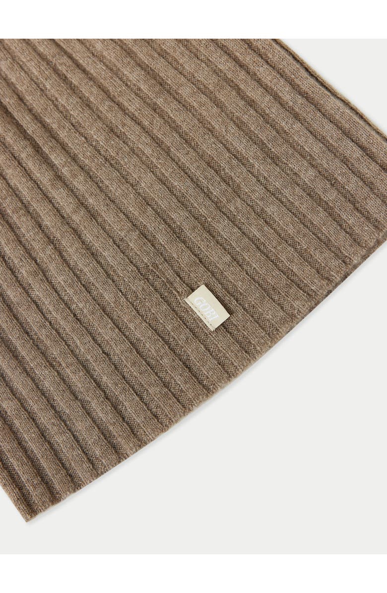 GOBI Mongolian Cashmere Cashmere Rib Knit Hat, Alternate, color, Taupe