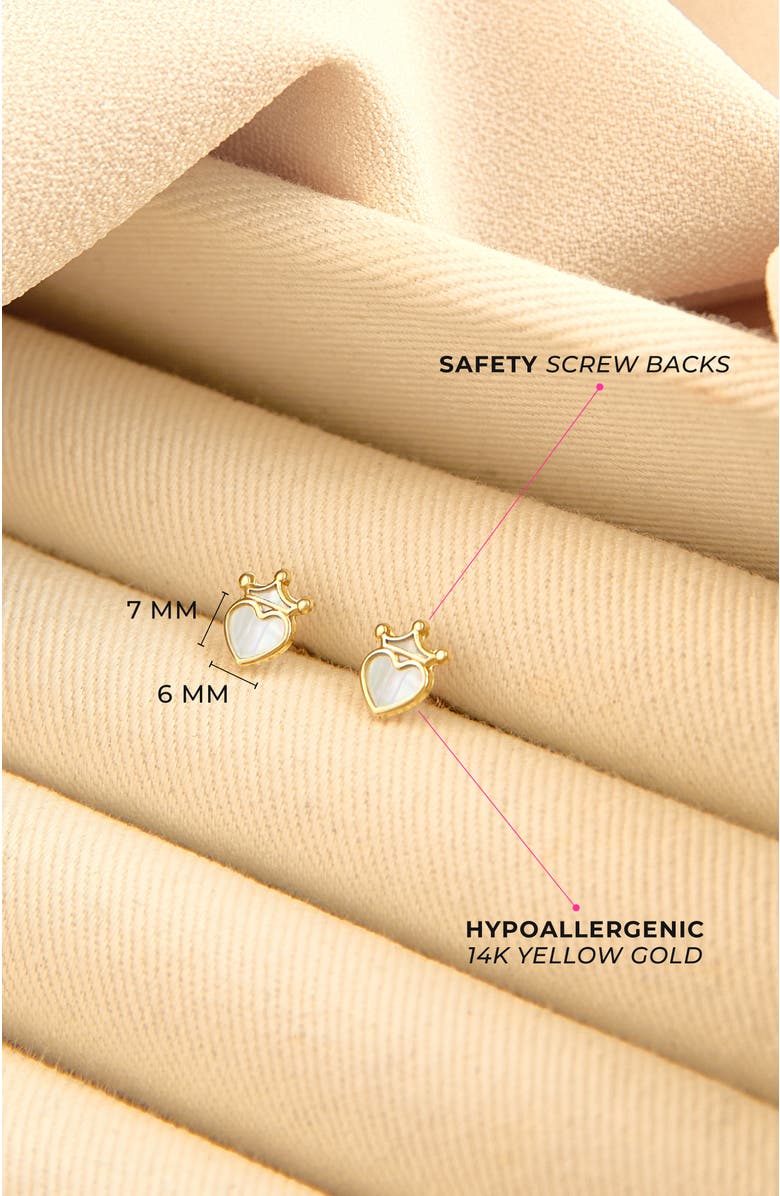 In Season Jewelry 14k Mother of Pearl Princess Heart, Alternate, color, White