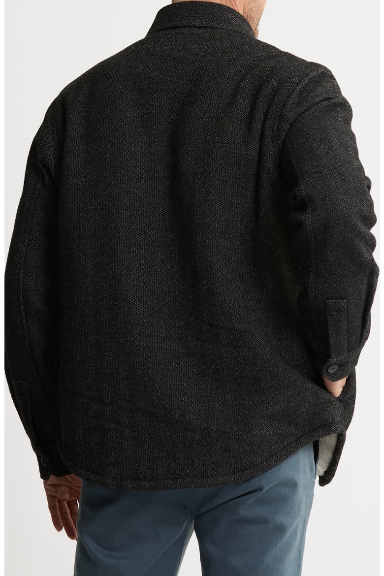 Chevron Knit Faux Shearling Lined Jacket, Alternate, color, BLACK