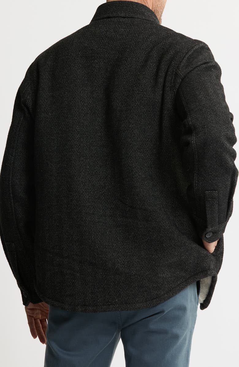 JACHS Chevron Knit Faux Shearling Lined Jacket, Alternate, color, Black