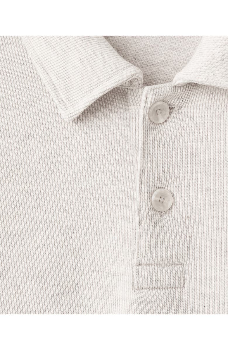 MANGO Ribbed Long Sleeve Polo, Alternate, color, Ecru