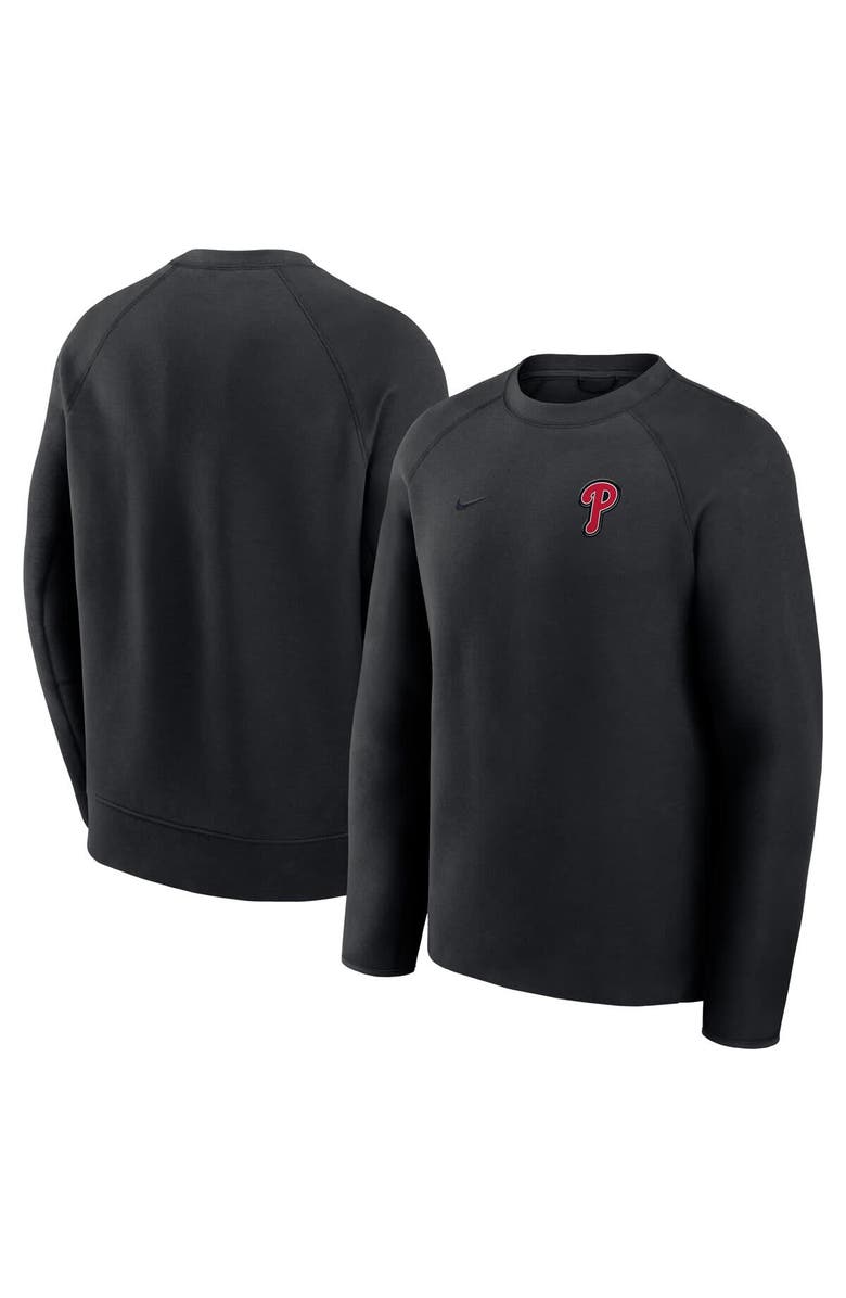 Nike Men's Nike Black Philadelphia Phillies Tech Fleece Raglan Sweatshirt, Main, color, Black
