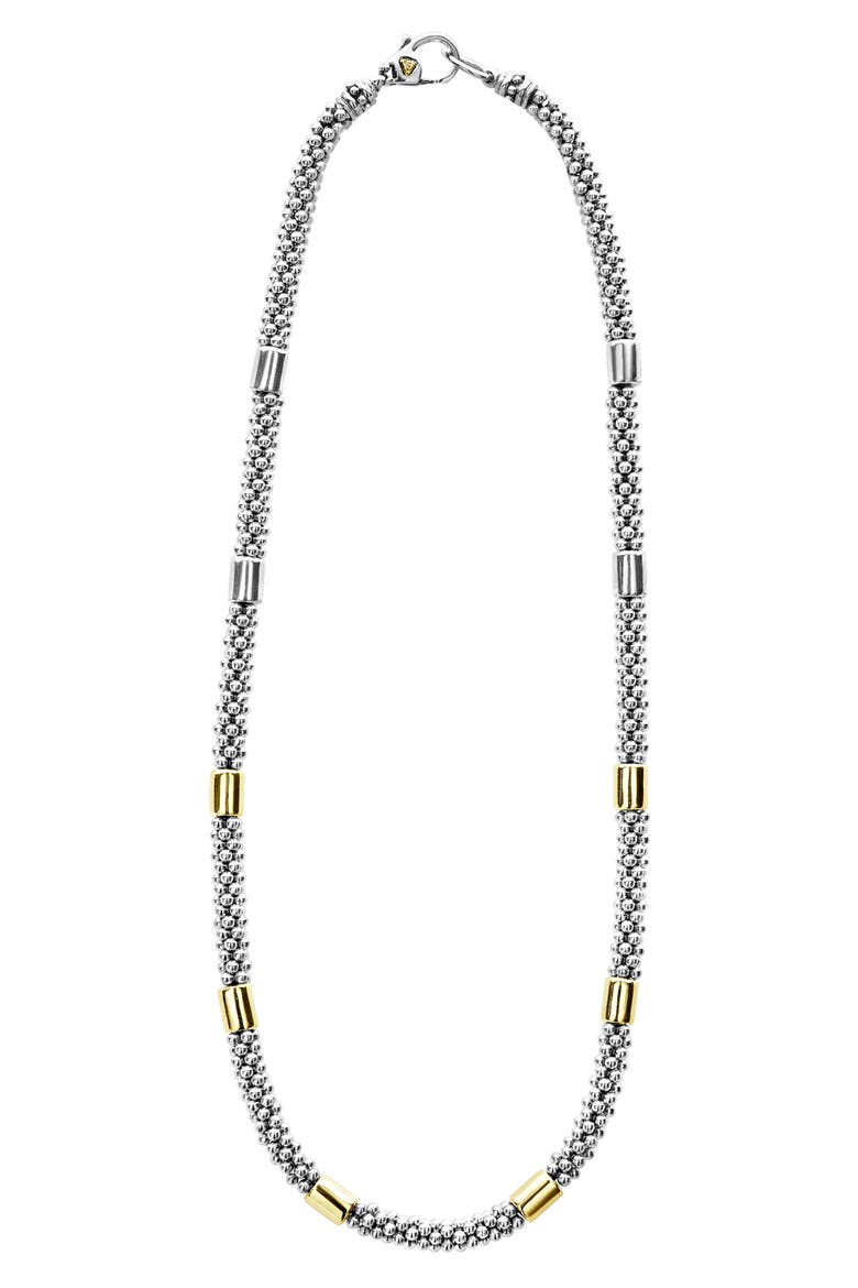 Caviar Rope Collar Necklace, Main, color, SILVER/ GOLD