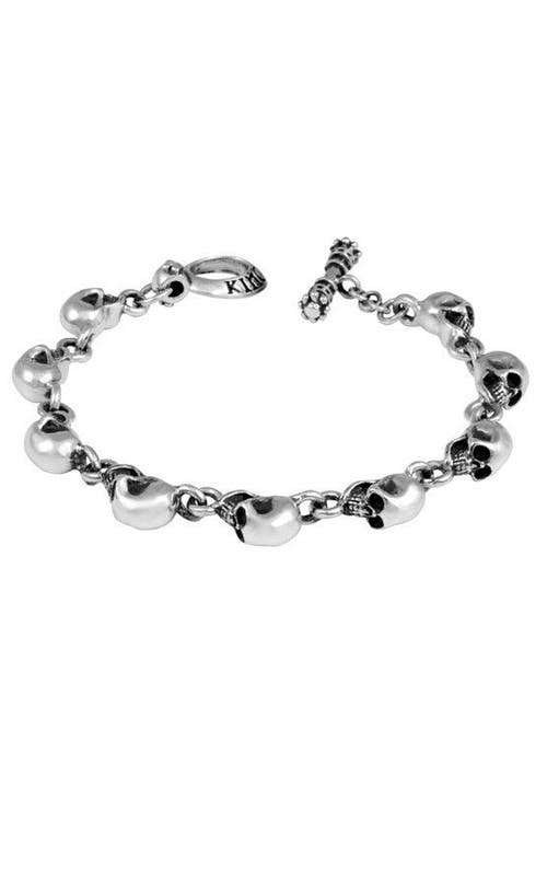 KING BABY STUDIO KING BABY STUDIO SMALL SILVER SKULL BRACELET