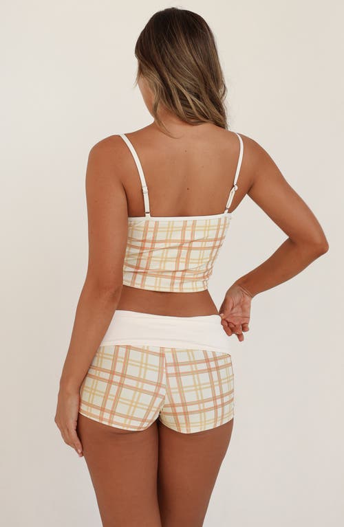 Dippin Daisys Fold-over Mini Shorts In White