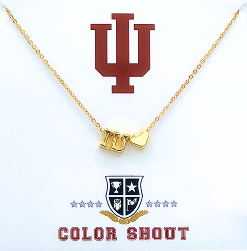 Indiana University Gold Heart Necklace