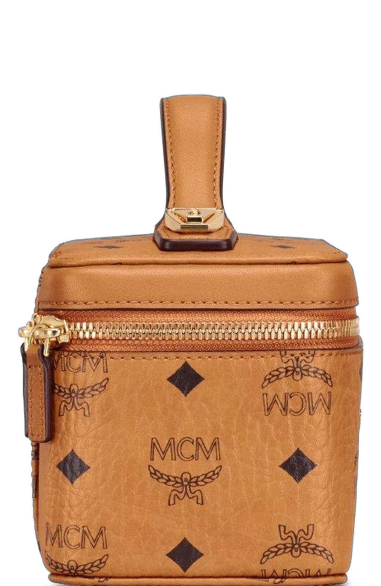 MCM Rockstar Vanity Case in Visetos Original, Alternate, color, Brown