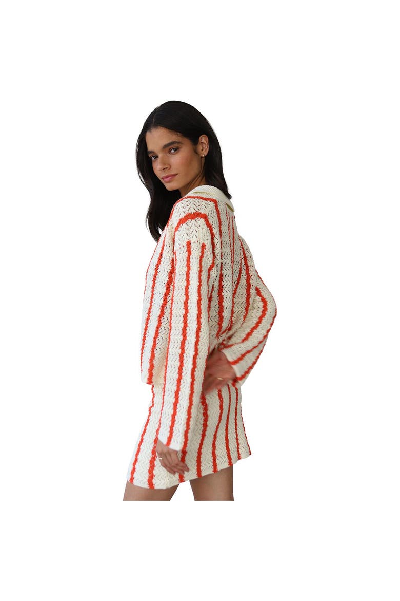 Sienna Crochet Button Down Top - Women's, Alternate, color, Poppy