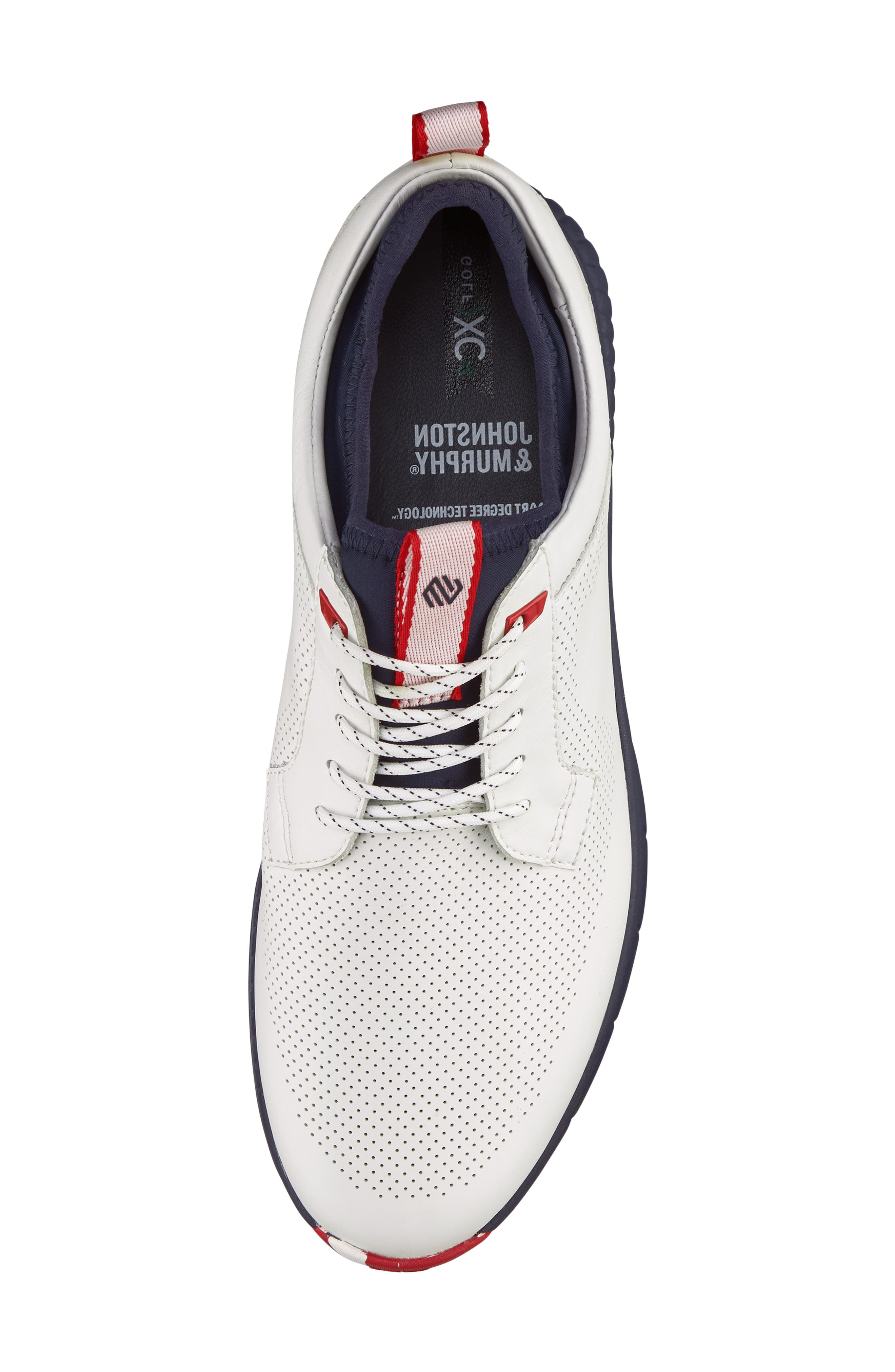 Johnston & Murphy H6 Luxe Waterproof Sneaker, Alternate, color, White/ Navy Waterproof