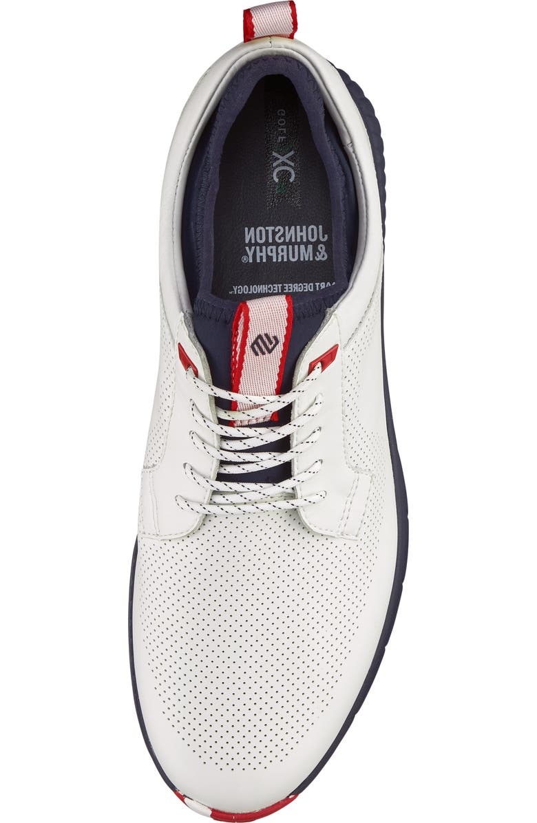 Johnston & Murphy H6 Luxe Waterproof Sneaker, Alternate, color, White/ Navy Waterproof