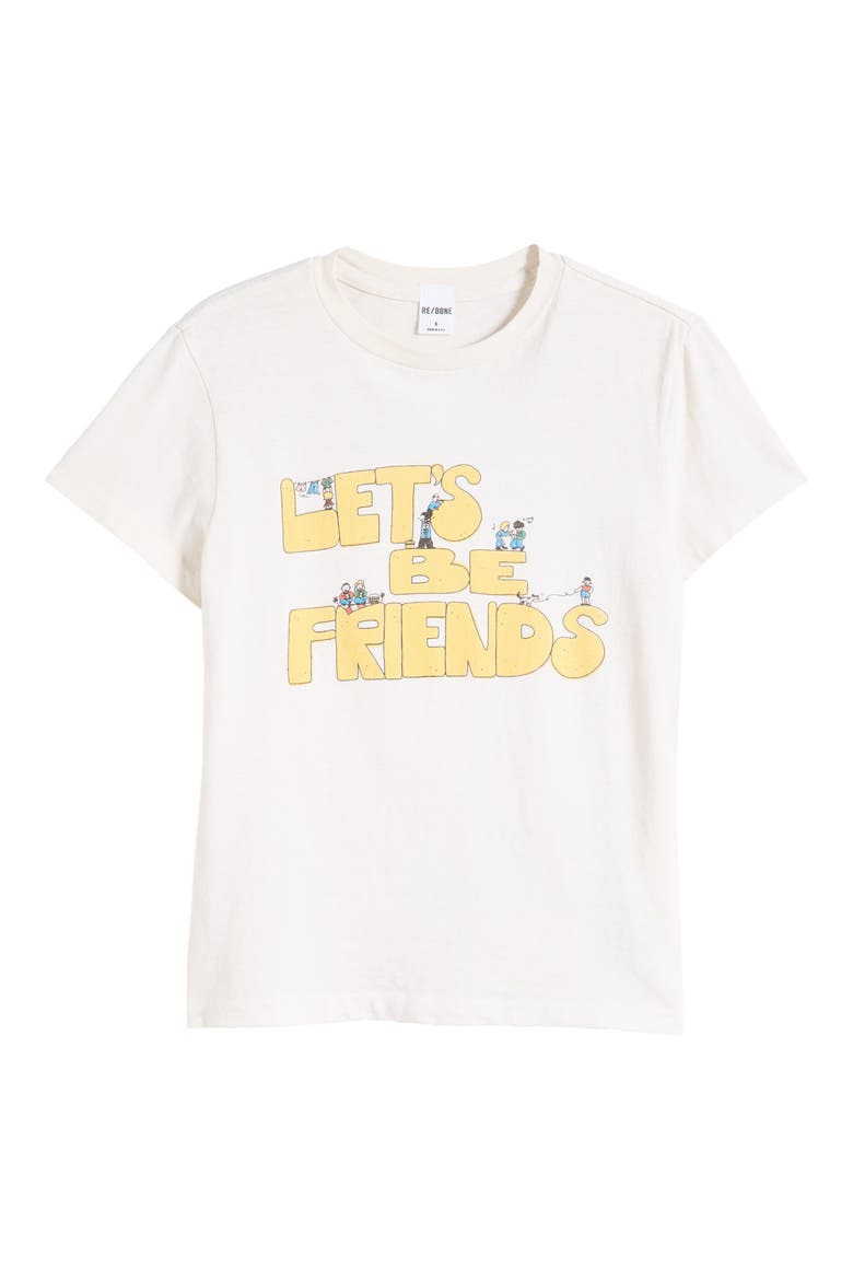 Let's Be Friends Cotton Graphic T-Shirt, Alternate, color, VINTAGE WHITE