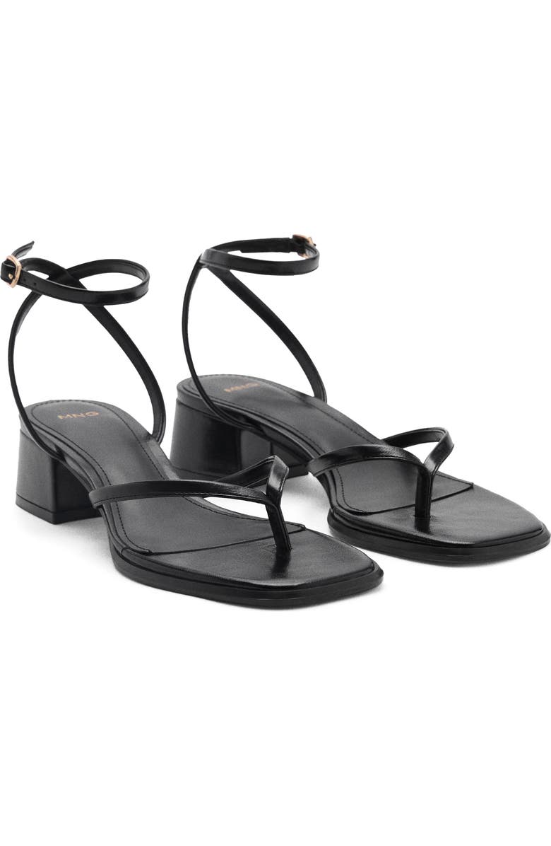 MANGO Ankle Strap Sandal, Main, color, Black