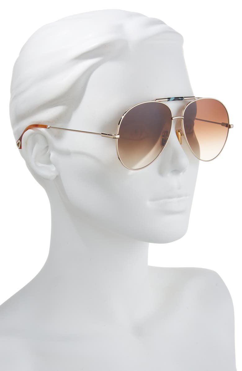 Chloé 62mm Aviator Sunglasses, Alternate, color, 