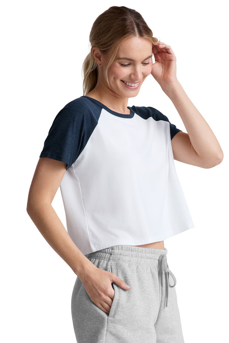 Featherweight Colorblock T-Shirt, Alternate, color, CLOUD WHITE/ NOCTURNAL NAVY