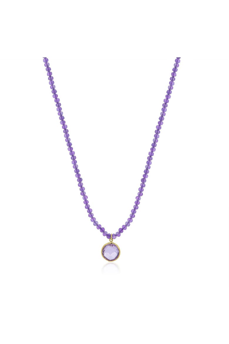 Amethyst Bead Bezel Necklace, Main, color, Amethyst