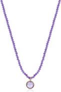 The Lovery Fine Jewelry Amethyst Bead Bezel Necklace