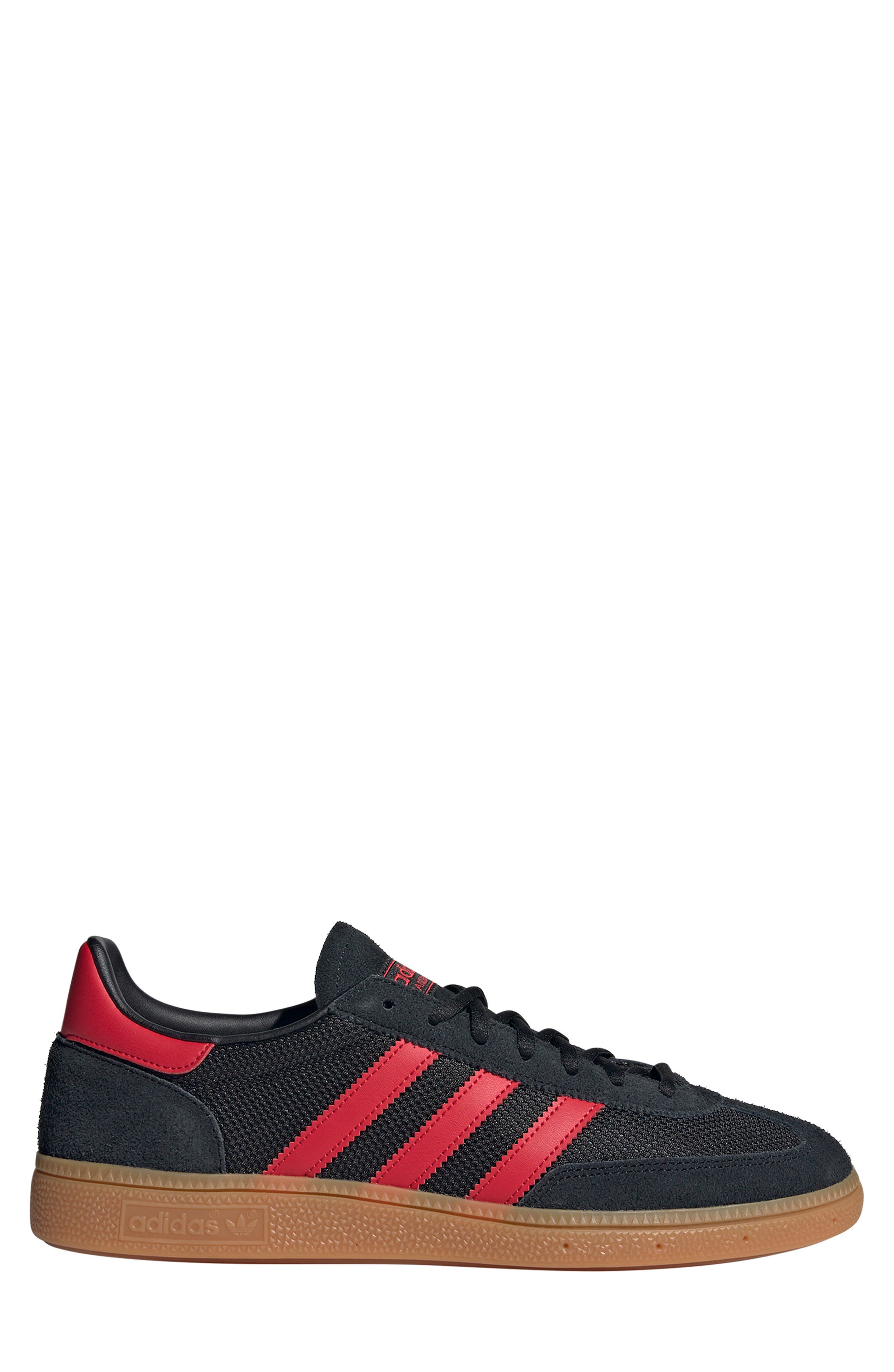 adidas Gender Inclusive Handball Spezial Sneaker, Alternate, color, Black/ Better Scarlet/ Gum