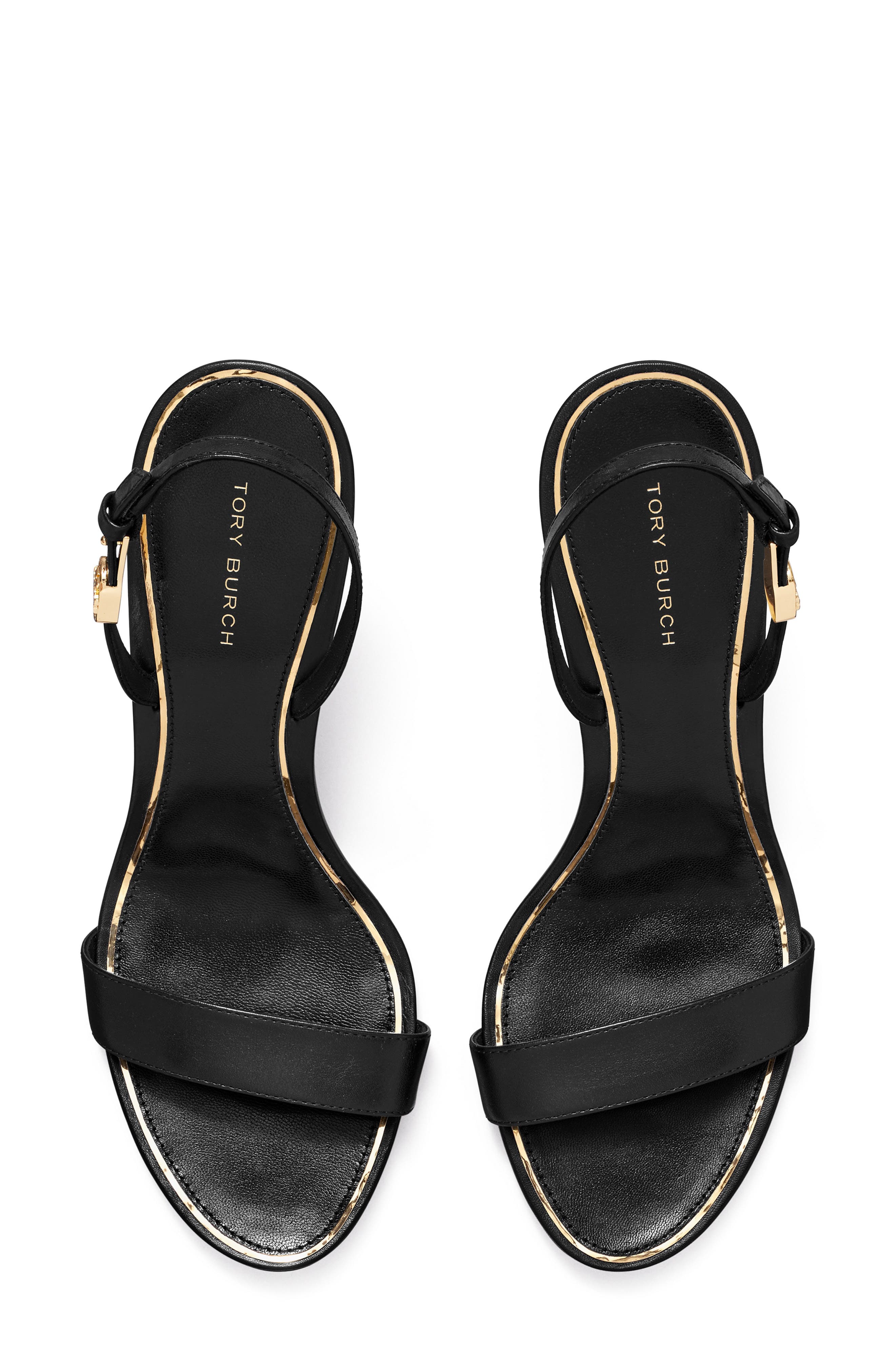 Tory Burch Double T Buckle Slingback Sandal, Alternate, color, Perfect Black