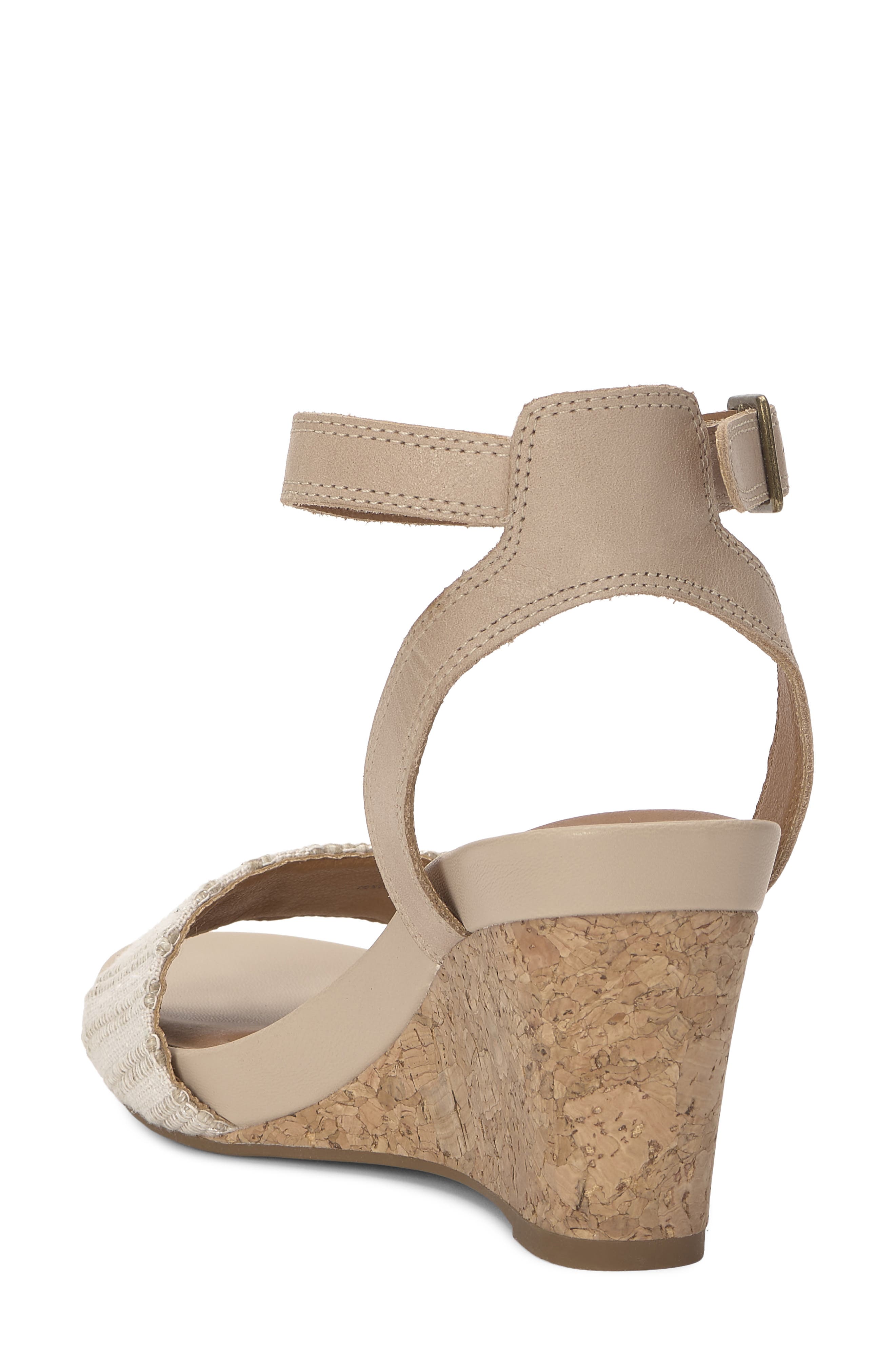 Lucky Brand Lynda Ankle Strap Platform Wedge Sandal, Alternate, color, Natural Multi