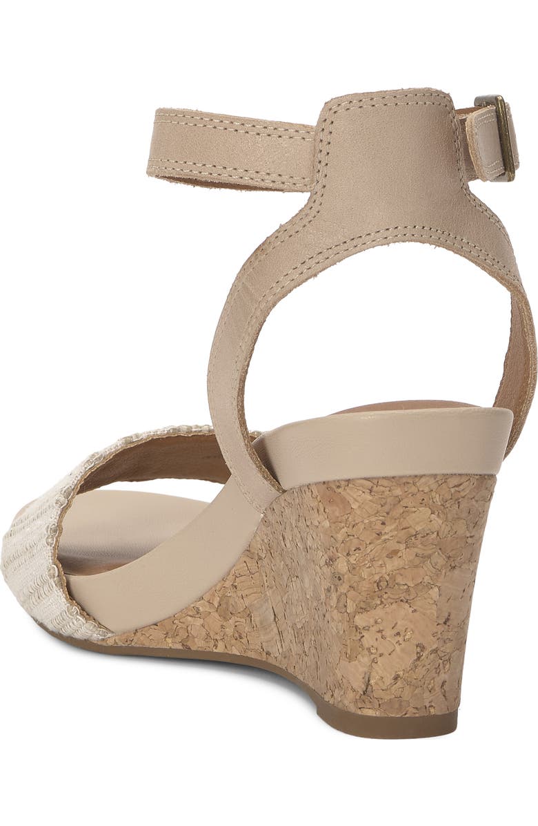Lucky Brand Lynda Ankle Strap Platform Wedge Sandal, Alternate, color, Natural Multi