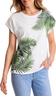 Tommy Bahama Leaf of Luxury Sequin Embellished Organic Cotton Graphic T-Shirt