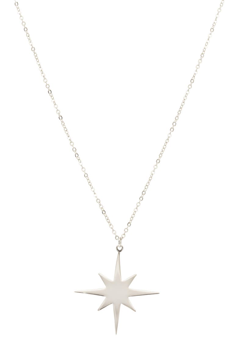 Star Pendant Necklace, Main, color, SILVER