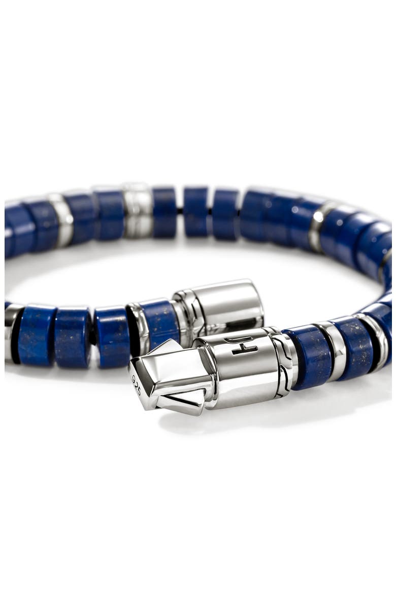 Heishi Beaded Bracelet, Alternate, color, SILVER