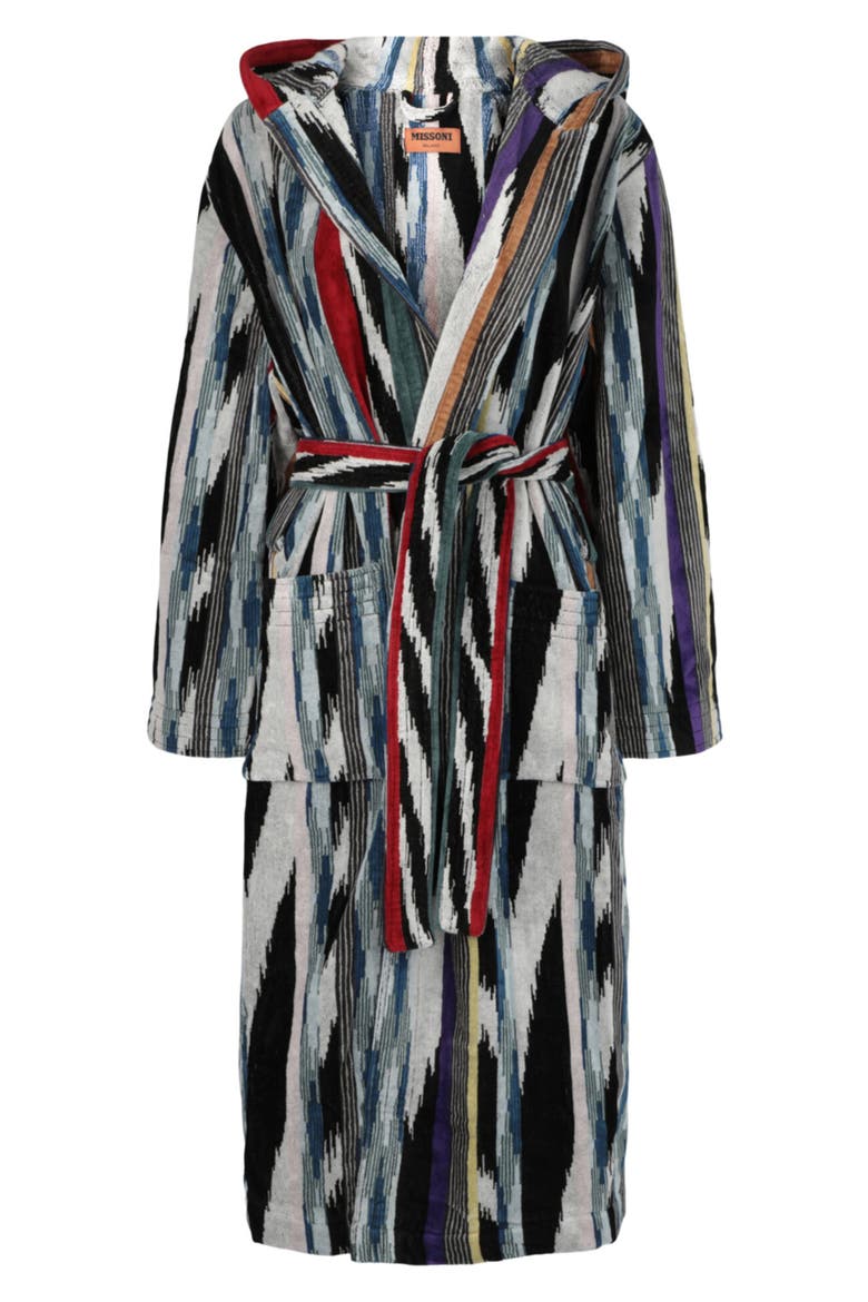 Clint Hooded Bathrobe, Main, color, BLACK