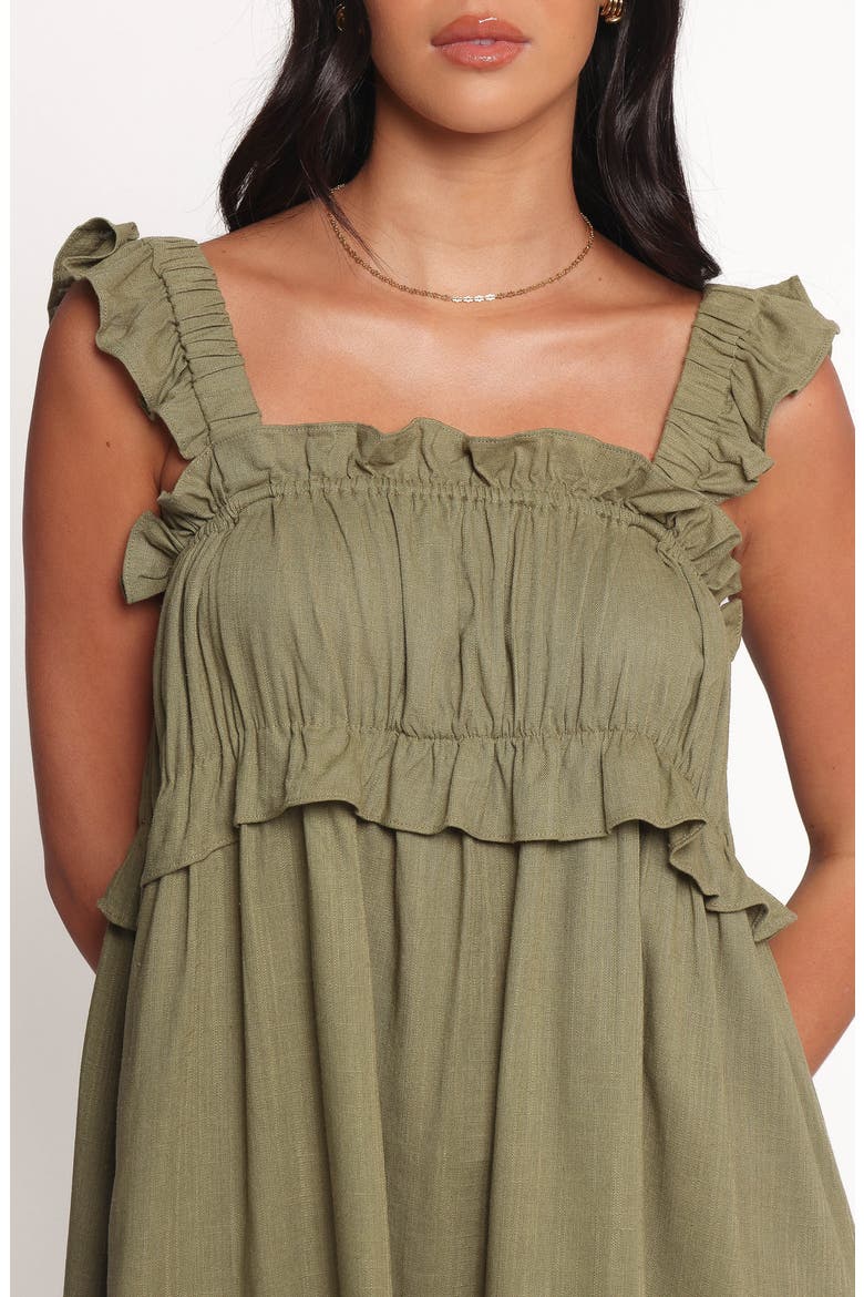 Orion Frill Strap Mini Sundress, Alternate, color, OLIVE
