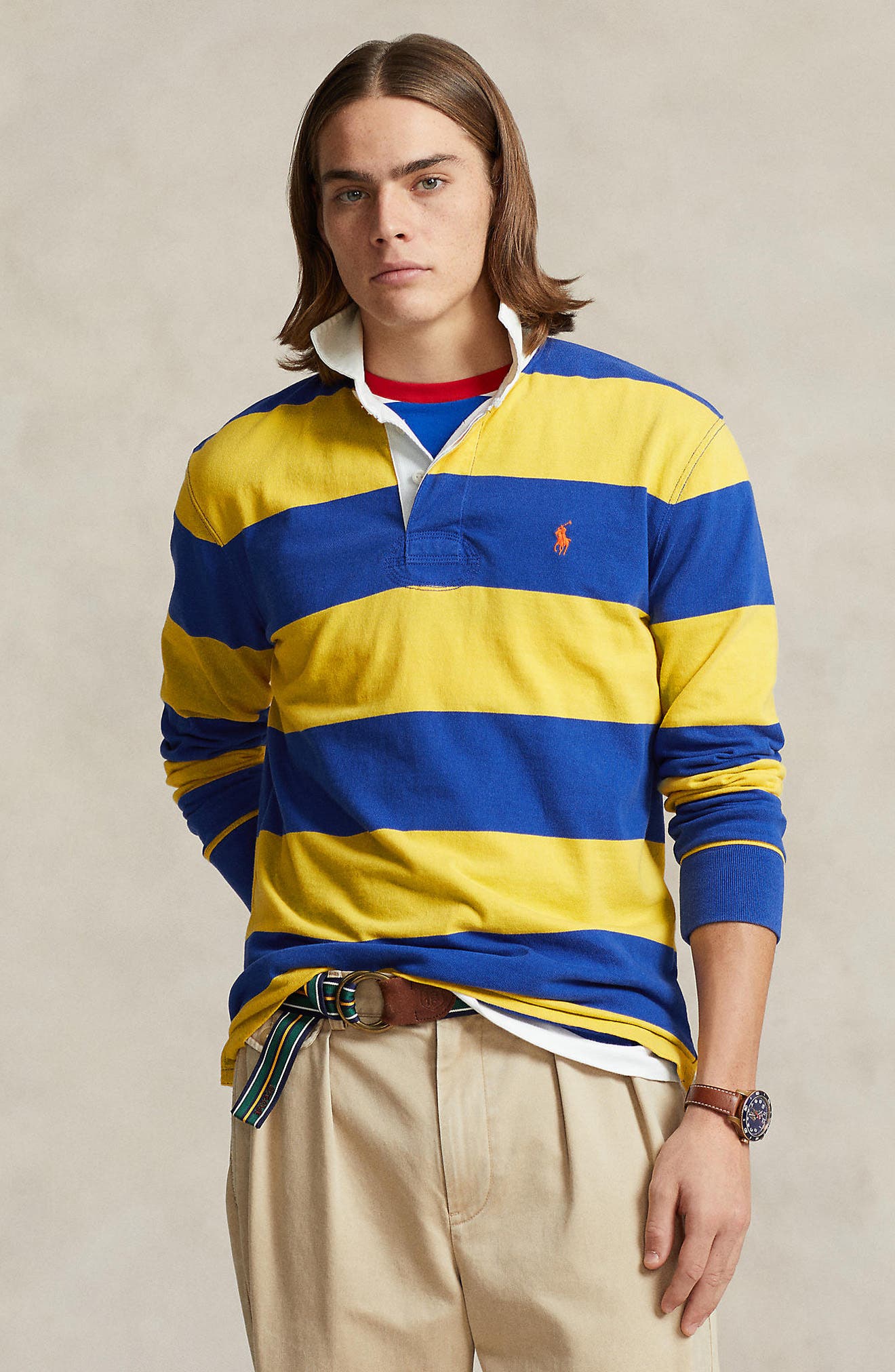 Polo Ralph Lauren Stripe Cotton Rugby Shirt (Men) | Nordstrom