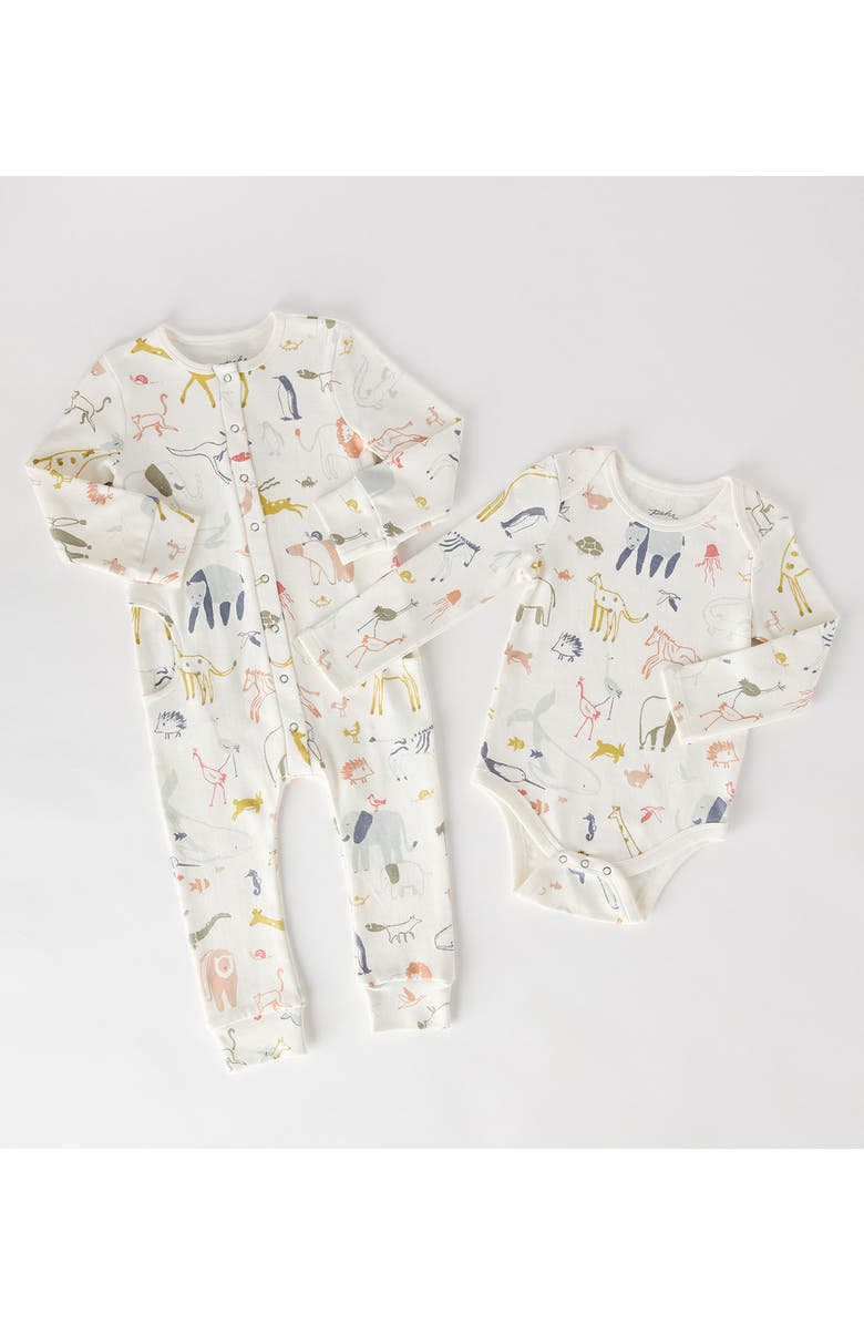 Pehr Into the Wild Organic Cotton Romper, Alternate, color, 