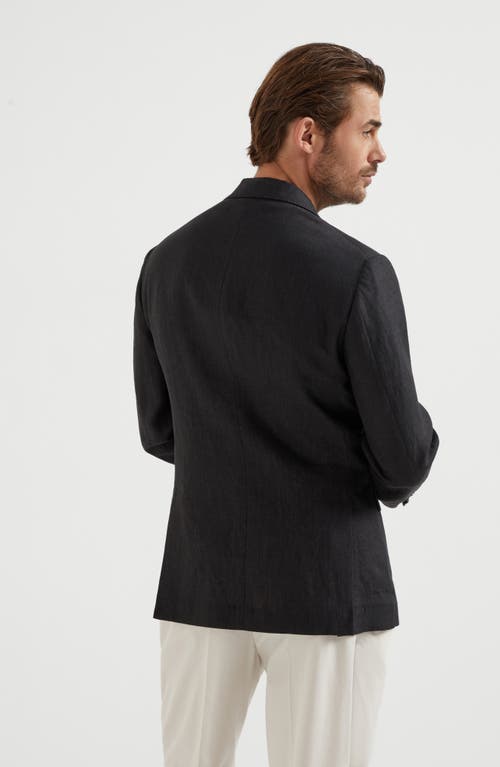 Brunello Cucinelli Linen Unconstructed Blazer In Black