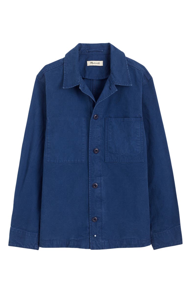 Madewell Overshirt in Garment-Dyed Canvas, Alternate, color, Vintage French Blue