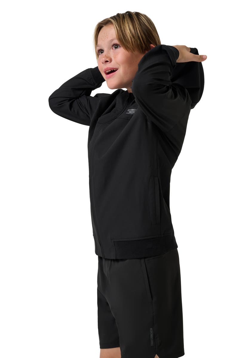 TravisMathew Kids' Y Wanderlust Hooded Zip-Up Golf Jacket, Alternate, color, Black