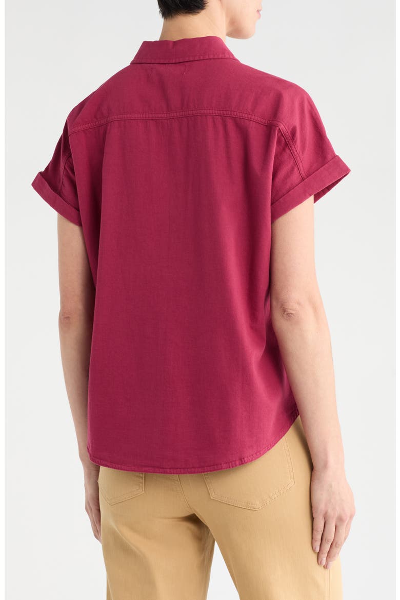 Coastal Cotton Twill Short Sleeve Button-Up Shirt, Alternate, color, RHUMBA
